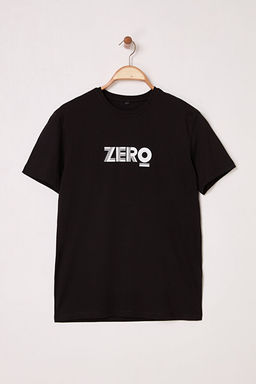 Siyah Regular/Normal Kesim Zero Bask_l_ %100 Pamuk T-Shirt - Trendyolmilla фото 2