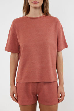 Trendyolmilla Siyah Waffle Kumas Sortlu Orme Pijama Tak?m? THMSS22PT0524  фото 32