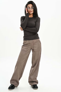 Брюки из мягкой эко замши