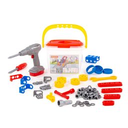 Конструктор Изобретатель - Автомобиль №1 (91 элемент) + шуруповёрт (в ведёрке) - Полесье фото 5