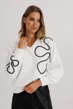 Джемпер Lars Style 1144/1 молочный/черный