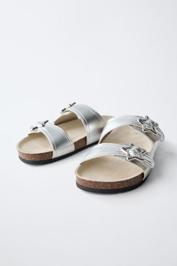 SANDALIA HEBILLAS METALIZADA / Plata - Zara фото 3