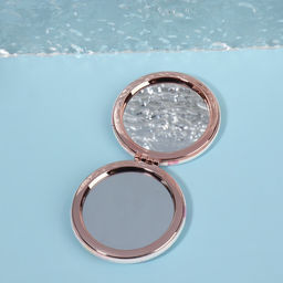 Цена за 2 шт. Зеркало складное Цветочки, d=7.5 см, с увеличением, искусственная кожа, рисунок МИКС - Qf фото 3