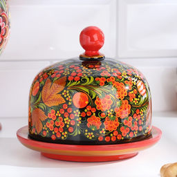 Масленка «Круг», 15×12 см, дерево хохлома