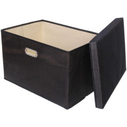 Коробка для хранения вещей складная с крышкой "ДЭСТРА", цвет черный, 50*35*31см