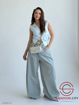 Брюки женские широкие с высокой посадкой