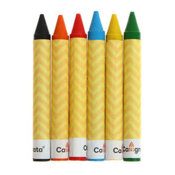 Цена за 3 шт. Мелки восковые Calligrata, цветные, 6 цветов, утолщённые, 93×11 мм