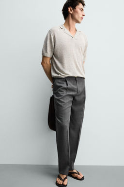 PANTAL?N REGULAR FIT 100% LANA / Gris - Zara фото 5