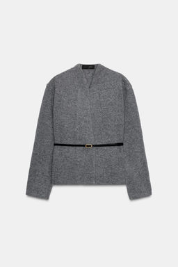 100% WOOL BELTED CARDIGAN - Zara фото 5