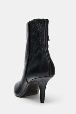 LEATHER HEELED ANKLE BOOTS - Zara фото 5