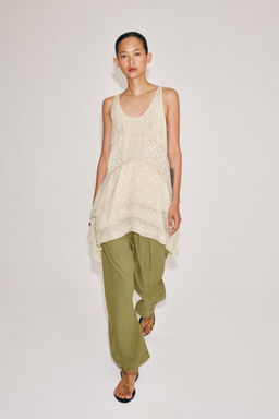 VESTIDO CORTO JACQUARD ZW COLLECTION / Crudo / Beige