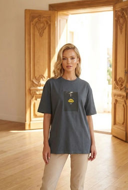 K13347 Футболка свободного кроя ГРАФИТ