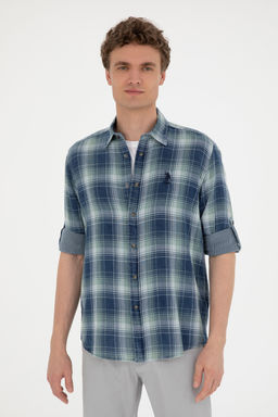 U. S. Polo Assn / Мужская темно-синяя рубашка с длинным рукавом - U.s. polo assn фото 10