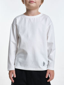 Базовый лонгслив для мальчика 22-6007 белый - Mini maxi фото 33