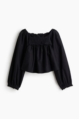 Blusa de algod?n con ribetes de encaje - H&m фото 2