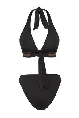 TRENDYOLMILLA Siyah Ucgen Yuksek Bel Regular Bikini Tak?m? TBESS25BT00172 фото 6