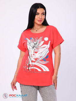Женская футболка с принтом коралловый КФ-01 (6)