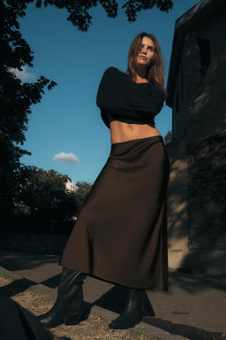 SATIN MIDI SKIRT - Zara фото 10