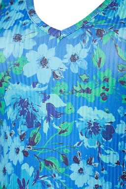 Mavi S?rt Detayl? Cicek Bask?l? Bodycone/Vucuda Oturan Midi Esnek Orme Kalem Elbise TWOSS23EL02311 - Trendyolmilla фото 7