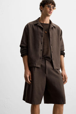 TEXTURED BERMUDA SHORTS WITH PLEATS - Zara фото 14