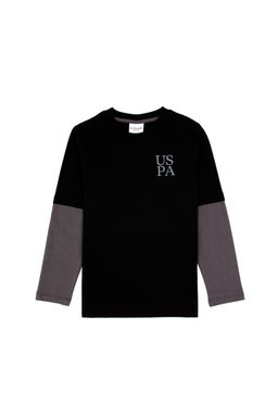 Erkek _ocuk Siyah Bisiklet Yaka Basic Sweatshirt Sepette S_rpriz _ndirim