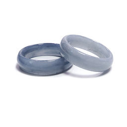 Кольцо из камня гладкий Серый агат темный для везения и счастья размеры 16-19мм