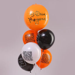 Воздушные шары Happy Birthday, латекс, фольга, набор 6 шт.
