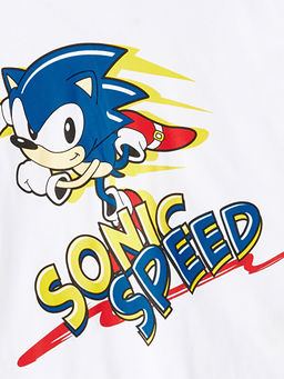 Bisiklet Yaka Sonic Bask?l? K?sa Kollu Erkek Bebek Ti??rt - Waikiki фото 2