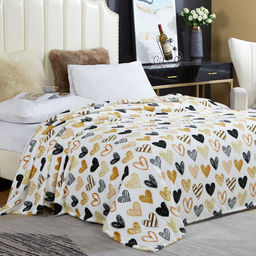 Плед/покрывало 150х200см "Ты в моем сердце", велсофт "California" набивной, полиэстер 100%, плотность 160г/м2, упаковка: 16х33см пояс бумажный, "Домашняя мода" (Россия)