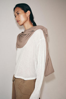 JERSEY R?STICO CALADO / Blanco - Zara фото 3