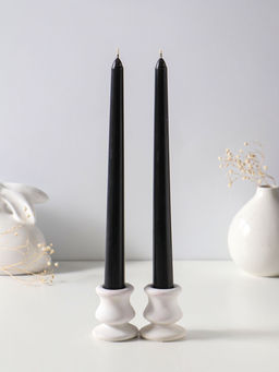 Цена за 2 шт. Свеча античная 25 см (набор 2 шт) 58 гр, 7 ч, цв. чёрный