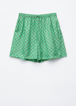 Pantalones cortos de seda con cord?n de ajuste