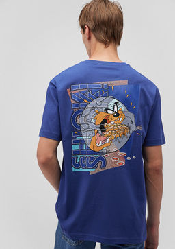 Tazmanya Canavar? Bask?l? Mavi Tisort  фото 2