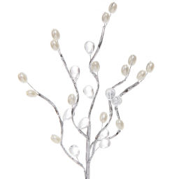 Цена за 2 шт. Ветка декоративная "Переливы" 30 см, Серебро