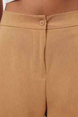 TRENDYOLMILLA Haki Keten Gorunumlu Straight/Duz Kesim Dokuma Pantolon TWOSS24PL00163 фото 4