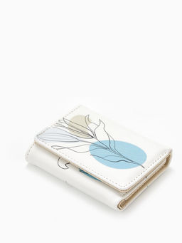 Кошелёк женский на кнопке, 10.5?2.5?8.5 см, с цветочным принтом, разноцветный