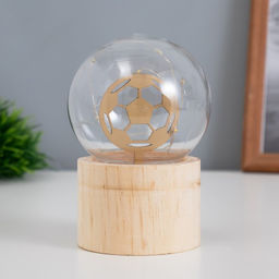 Фигурка светящаяся RISALUX «Футбольный мяч», LED-ночник, 3хAG10, шар-8 см, 6.5×6.5×11.5 см