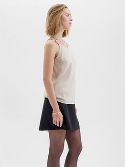 Топ женский MINAKU: Casual Collection бежевый, размер 46