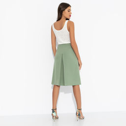 Юбка-шорты с карманами, Девочкам это нравится (green) - Charutti фото 5