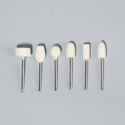 Фрезы войлочные для маникюра в пластиковом органайзере, 12 шт.