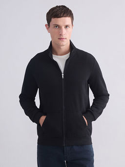 Dik Yaka Erkek Fermuarl? Sweatshirt