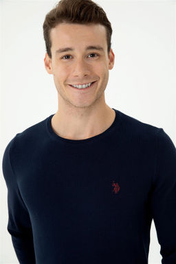U. S. Polo Assn Мужской темно-синий базовый свитер - U.s. polo assn фото 9