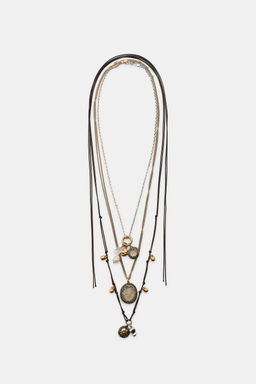 PACK OF 3 STONE CHARM NECKLACES - Zara фото 4