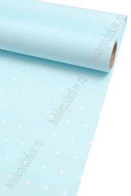 Пленка для цветов в рулоне Горошек 58 см*10 м (SF-7064) голубой №131