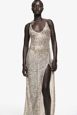 Vestido de rejilla con lentejuelas - H&m фото 2