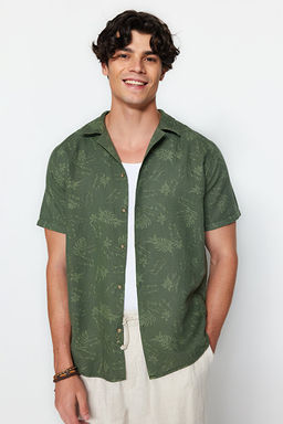 Haki Regular Fit Apa_ Yaka Keten G_mlek TMNSS20GO0443