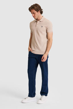Erkek Slim Fit Polo Yaka Ta_ Basic Ti__rt
