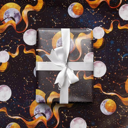 Цена за 10 шт. Бумага упаковочная глянцевая «Космическая», 70 х 100 см