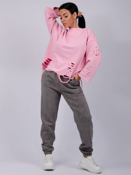 Джоггеры Мистерия 5, футер 3-х нитка начес - Малина фото 49