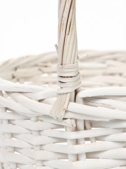 Корзина плетёная для хранения Havu, с ручкой, лоза, белая, набор 2 шт.